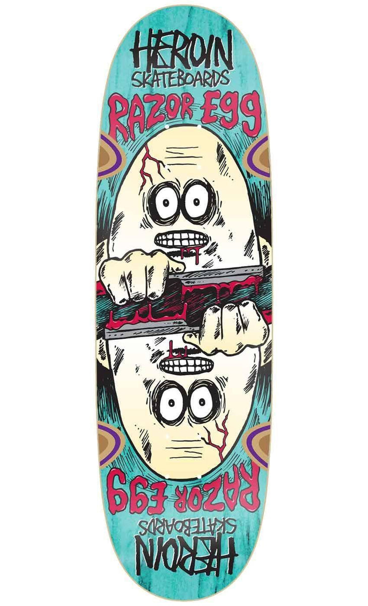 Planche Skateboard Heroin Mutant Razor Egg - Deck 9,5" - Couleur Bleu