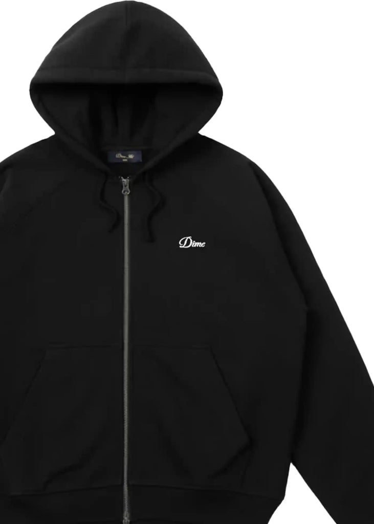 Dime - Dime Cursive Small Logo Zip Hoodie Schwarz