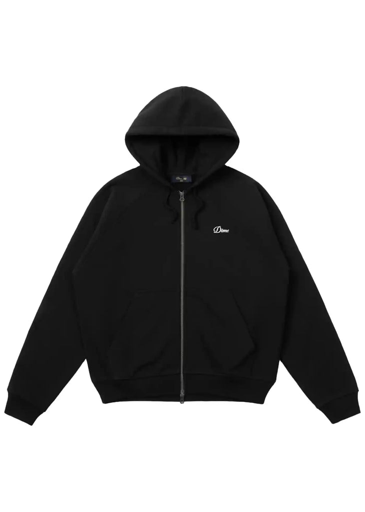Dime - Dime Cursive Small Logo Zip Hoodie Schwarz