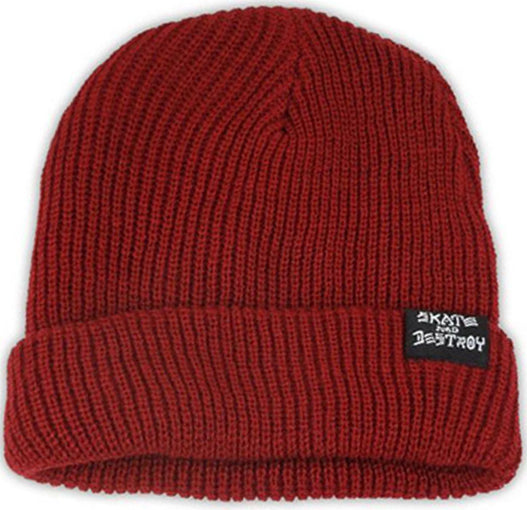 Thrasher Skate And Destroy Beanie Burgundy  Thrasher   