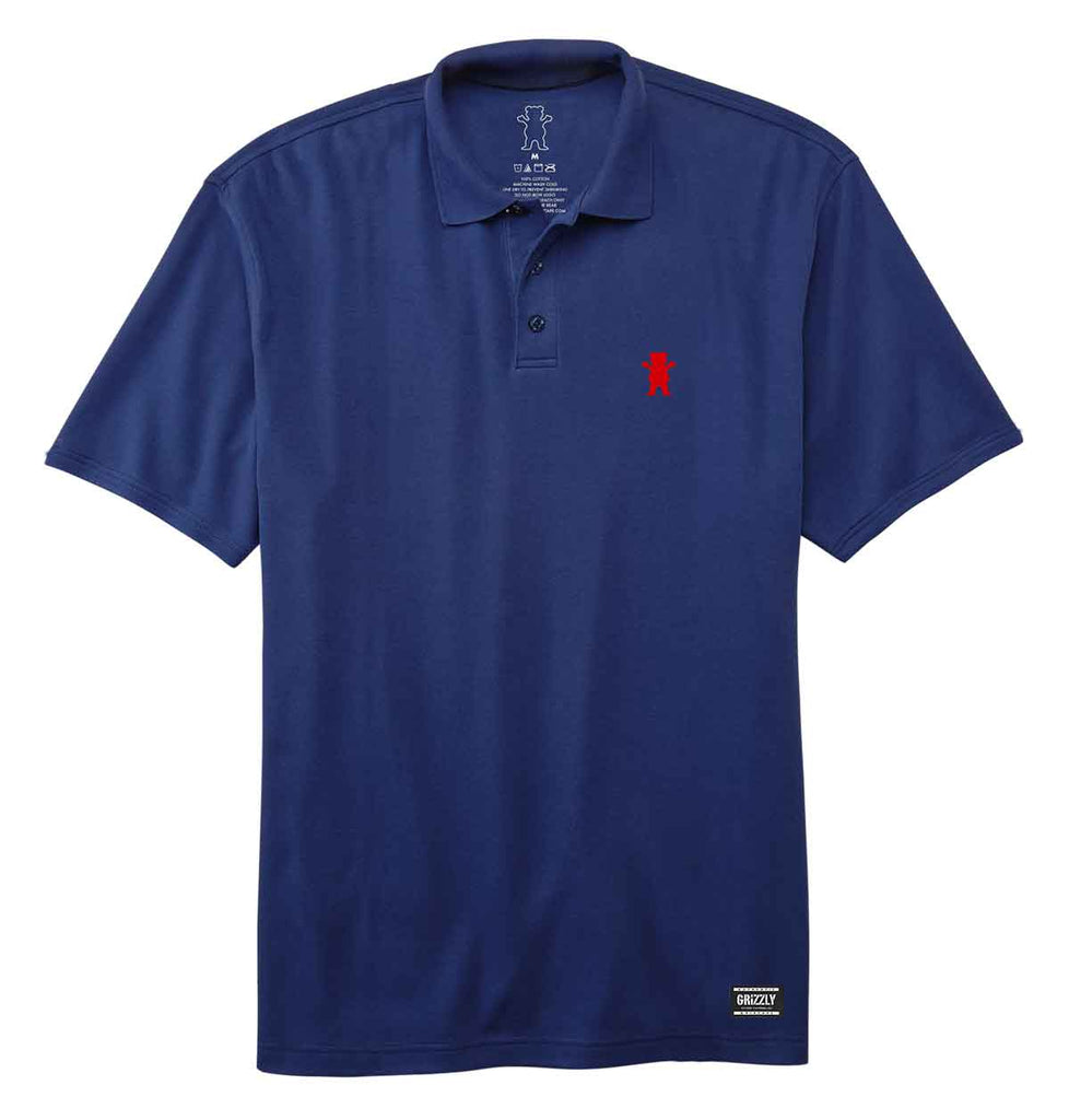 Grizzly OG Bear Polo Shirt Navy  Grizzly   