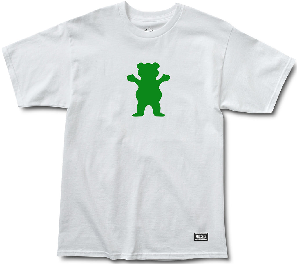 Grizzly OG Bear Logo Tee White Kelly Green  Grizzly   