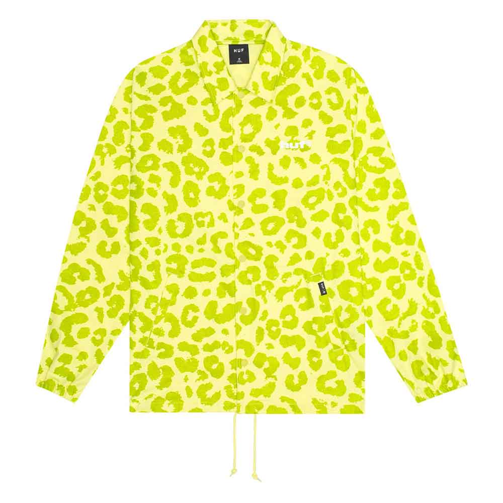 HUF Neo Leopard Coach Jacket Hot Lime  HUF   