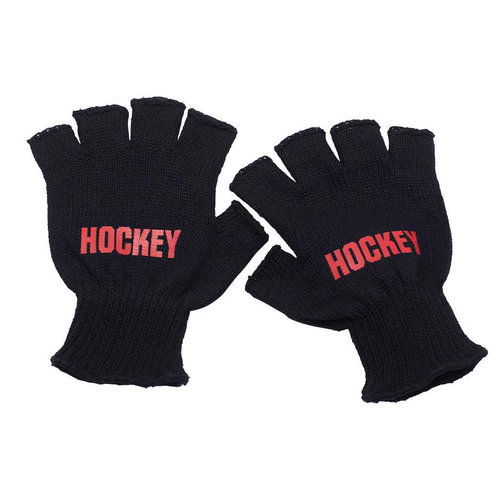 Hockey Fingerless Gloves Black  Hockey   