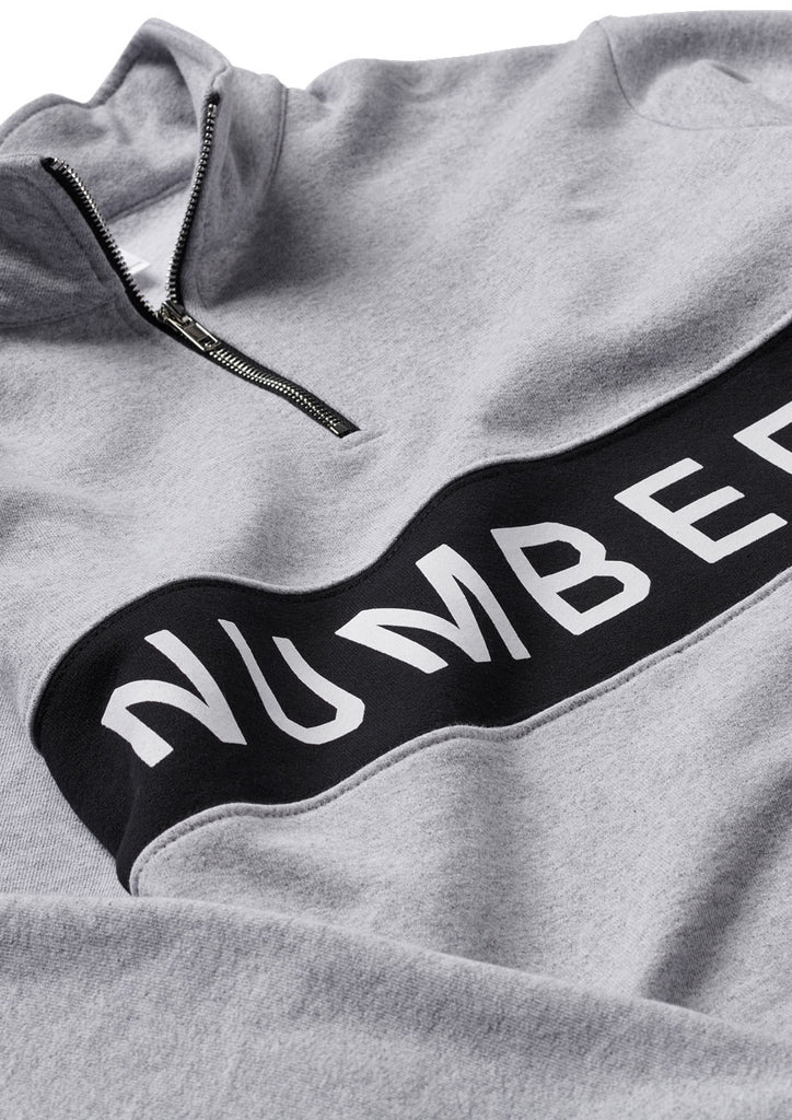 Numbers Wordmark Quarter Zip Athletic Heather  Numbers   