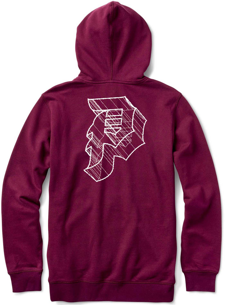 Primitive 3D Dirty P Outline Hood Burgundy  Primitive   