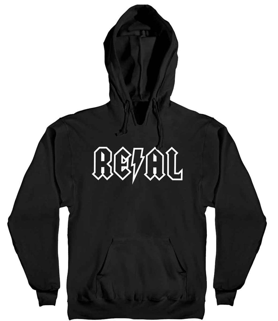 Real Deeds Outline Hooded Sweatshirt Black  Real   