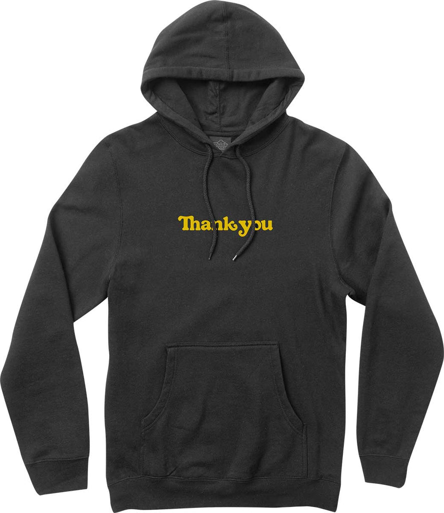 Thank You Center Hooded Sweatshirt Black  Thank You   