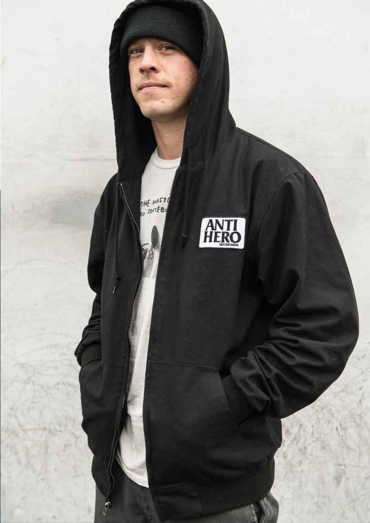 Anti Hero Reserve Hooded Zip Up Jacket Black  Anti Hero   