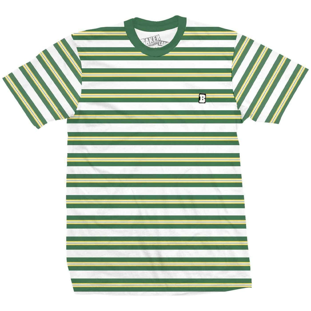 Baker Capital B Striped T-Shirt Gelb Grün  Baker   