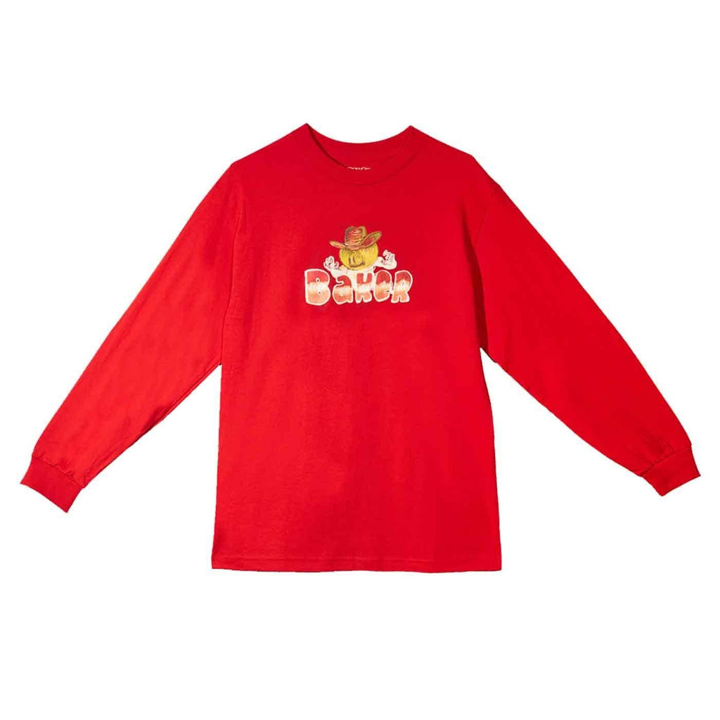 Baker Ghost Cowboy Card Longsleeve T-Shirt Red  Baker   