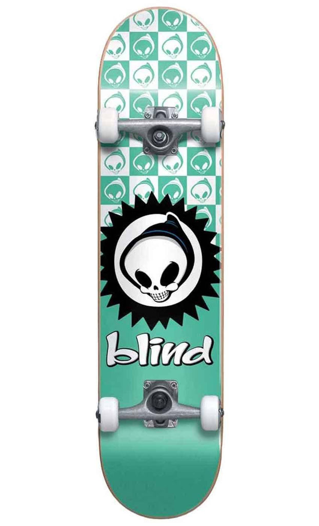 Blind Checkered Reaper 7.375 Kids Complete Skateboard Teal  Blind   