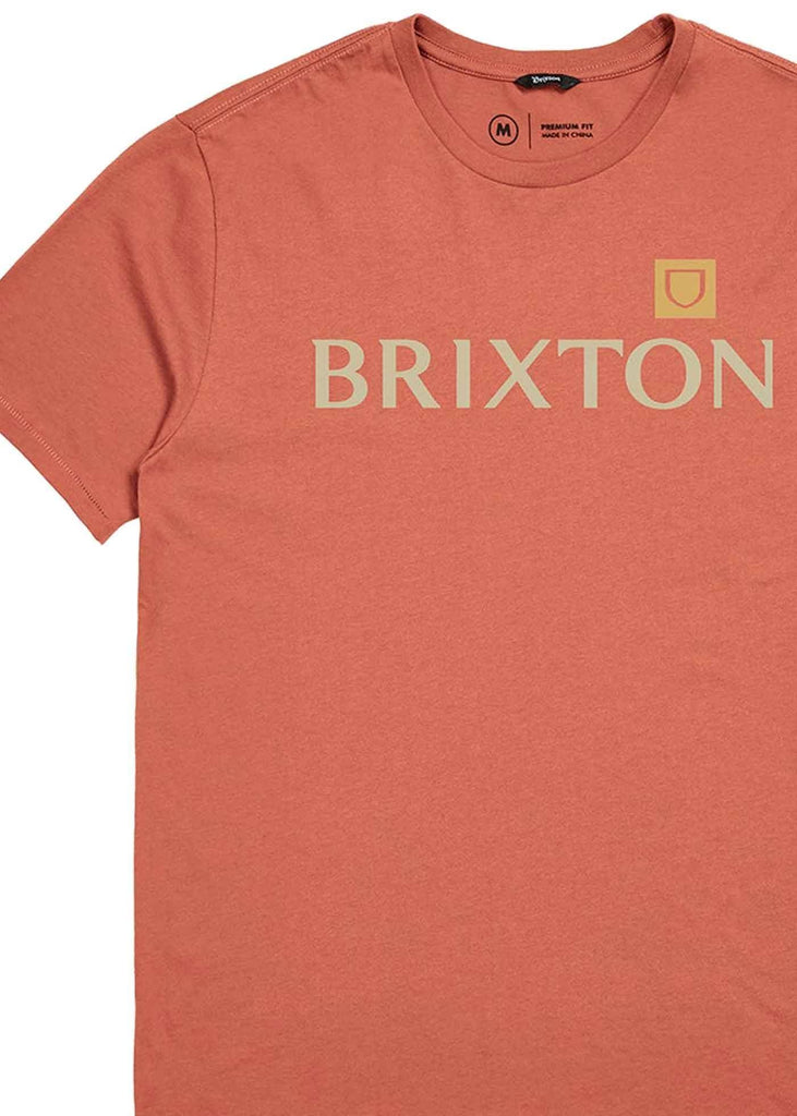 Brixton Alpha Shield T-Shirt Apricot Jam  Brixton   