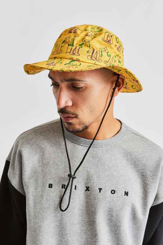 Brixton Beaufort Bucket Hat Yellow  Brixton   