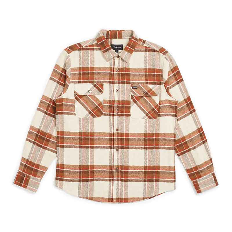 Brixton Bowery Flannel Shirt Dove  Brixton   