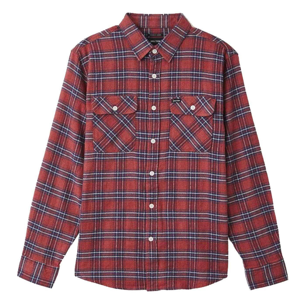 Brixton Bowery Lightweight Flannel Shirt Cowhide  Brixton   