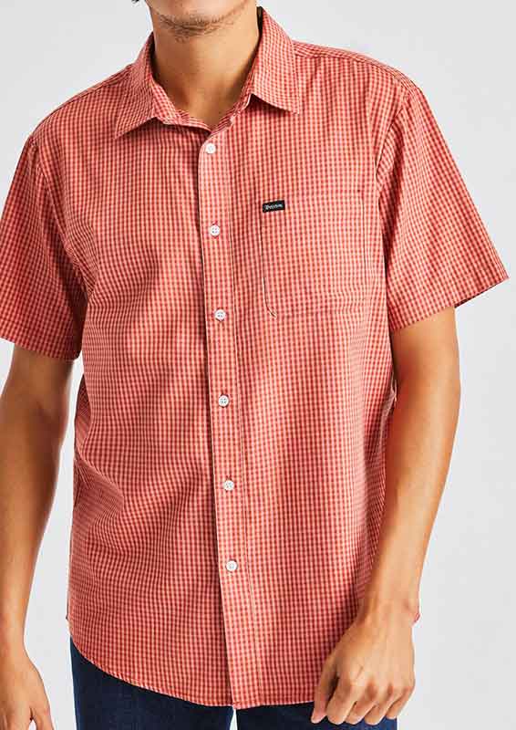 Brixton Charter Plaid Shortsleeve Shirt Cameo  Brixton   