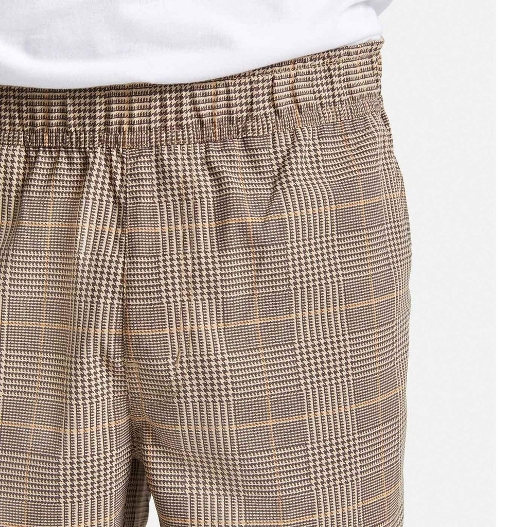 Brixton Choice Elastic Waist Pants Brown Plaid  Brixton   