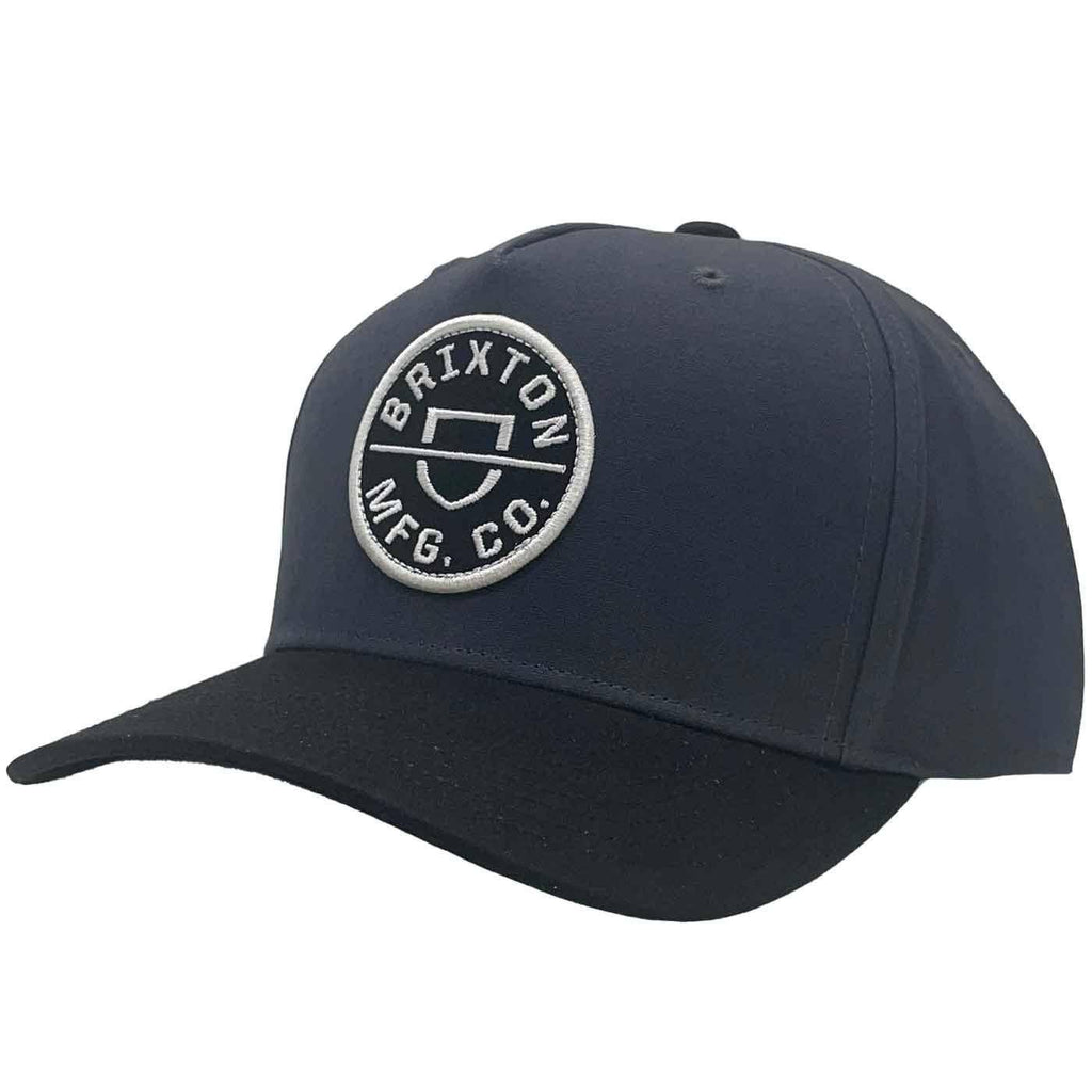 Brixton Crest C MP Snapback Cap Worn Black Black  Brixton   