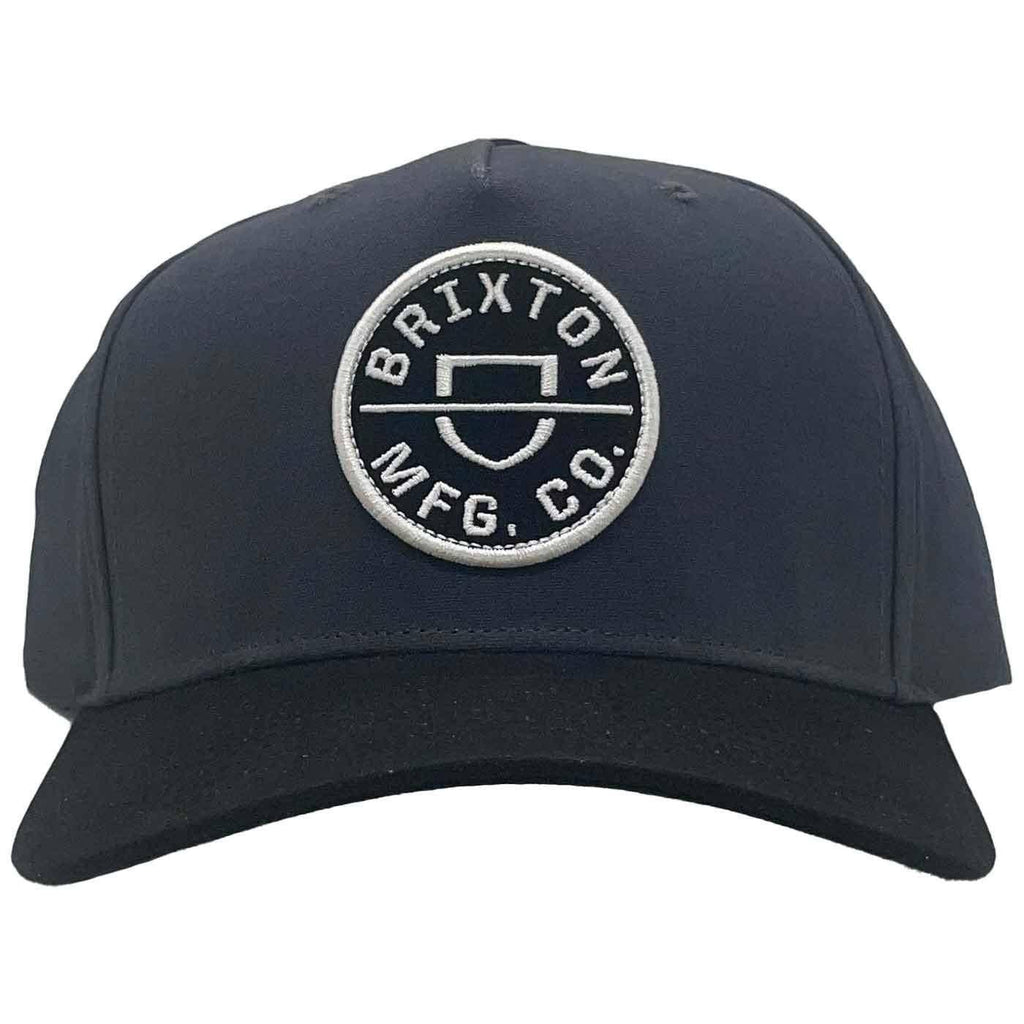 Brixton Crest C MP Snapback Cap Worn Black Black  Brixton   