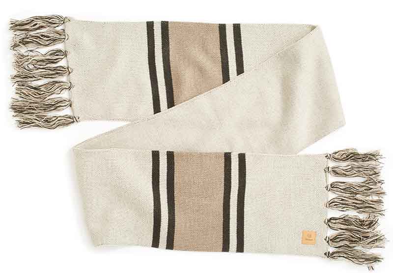 Brixton Main Label Scarf Ivory Taupe  Brixton   