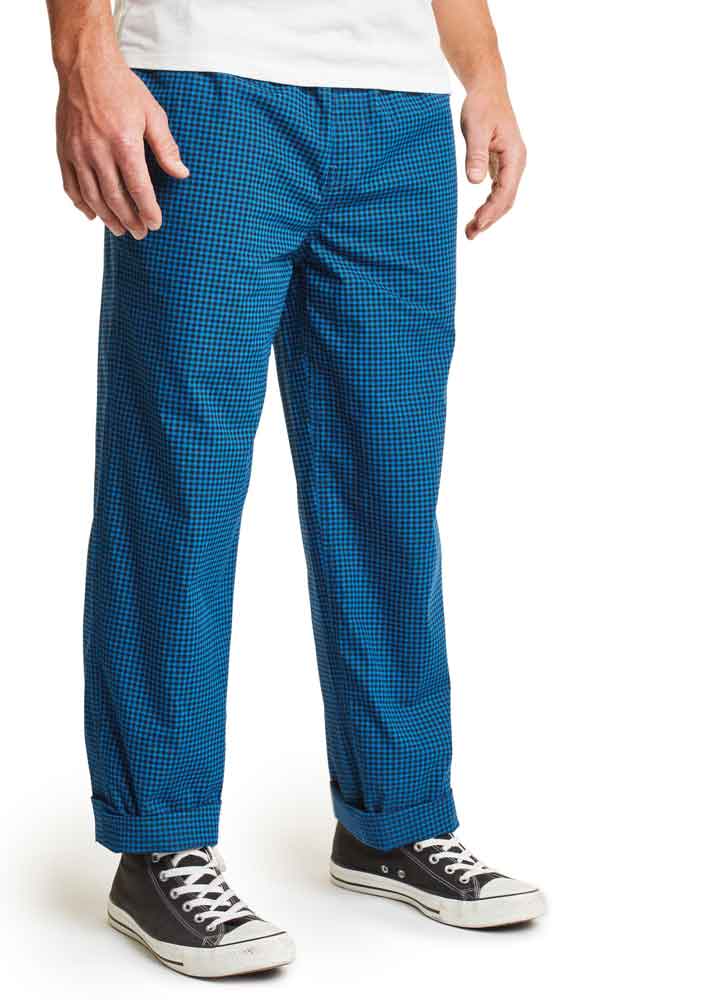 Brixton Steady Pants Royal Blue Gingham  Brixton   