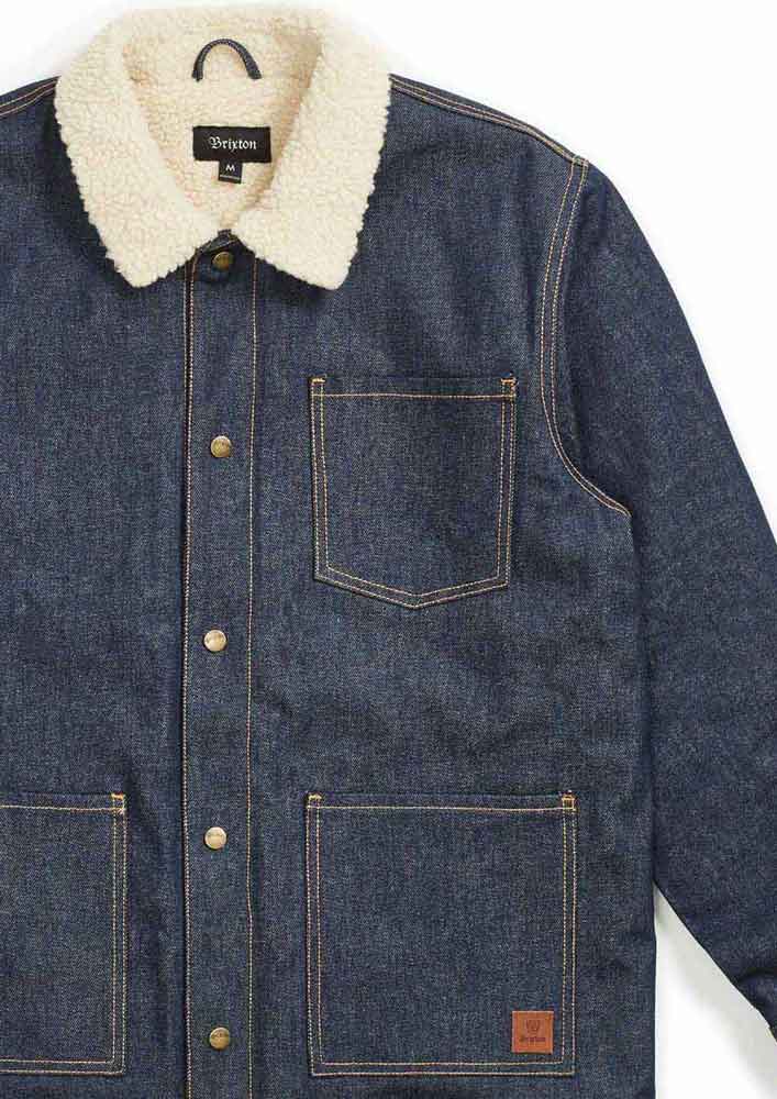 Brixton Yard Denim Sherpa Jacket Raw  Brixton   