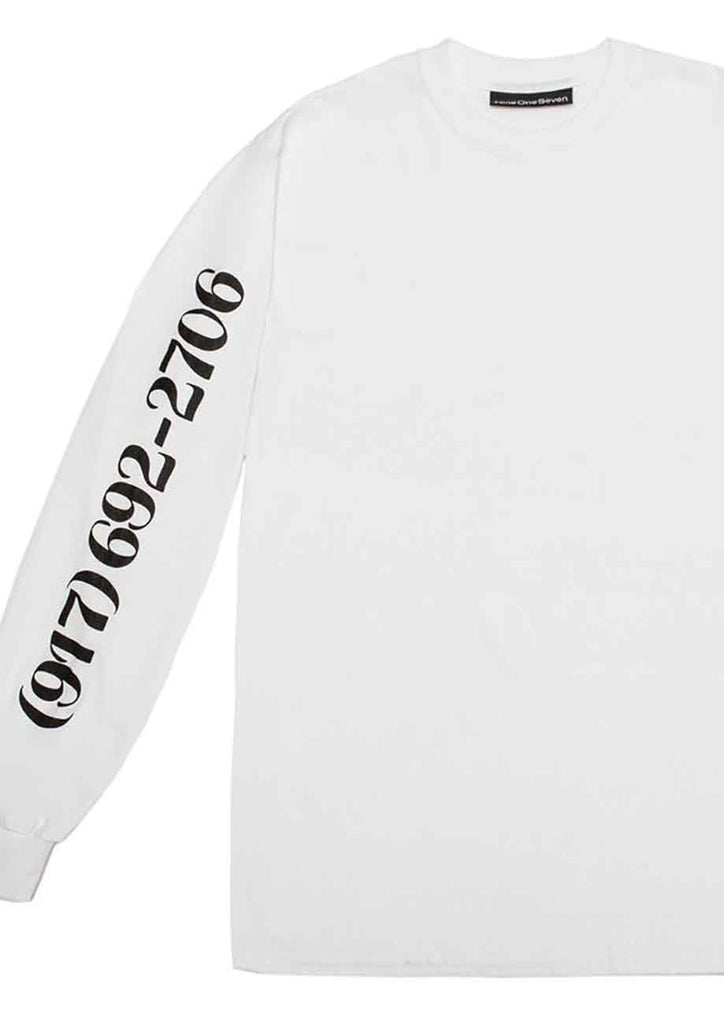 Call Me 917 Dialtone Longsleeve T-Shirt White  Call Me 917   