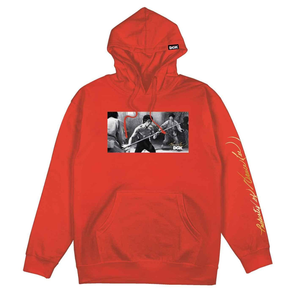 DGK X Bruce Lee Power Hooded Sweatshirt Red  DGK   