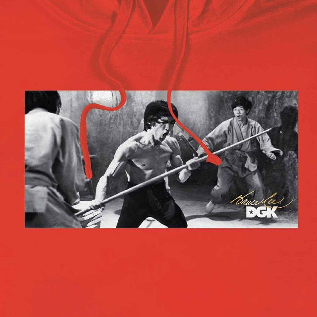 DGK X Bruce Lee Power Hooded Sweatshirt Red  DGK   