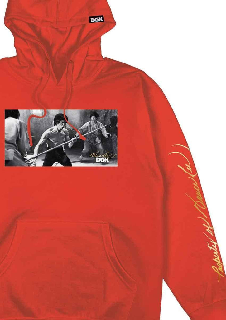 DGK X Bruce Lee Power Hooded Sweatshirt Red  DGK   