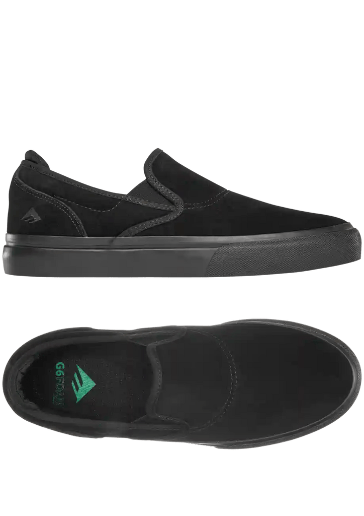 Emerica Wino G6 Slip On Skateschuh Black Black  Emerica   