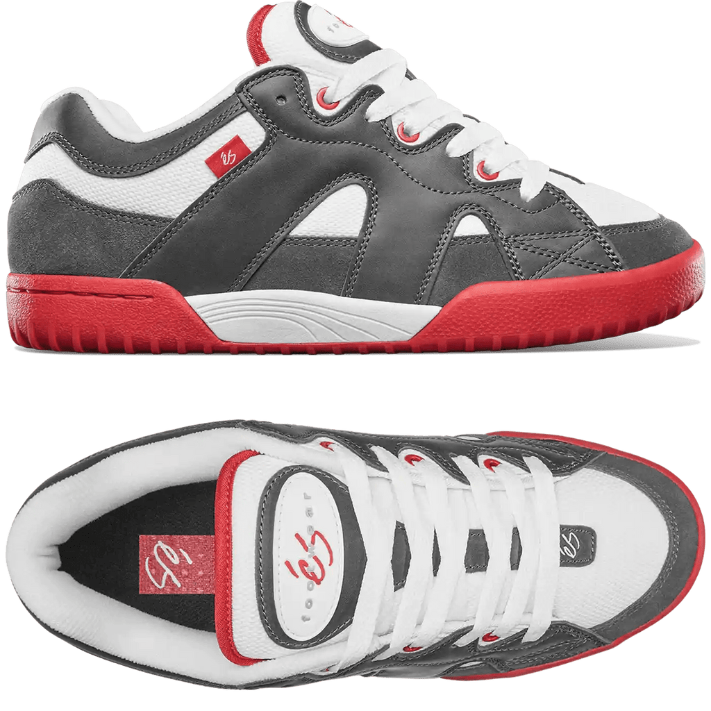 éS One Nine 7 Skateschuh White Grey Red  eS   