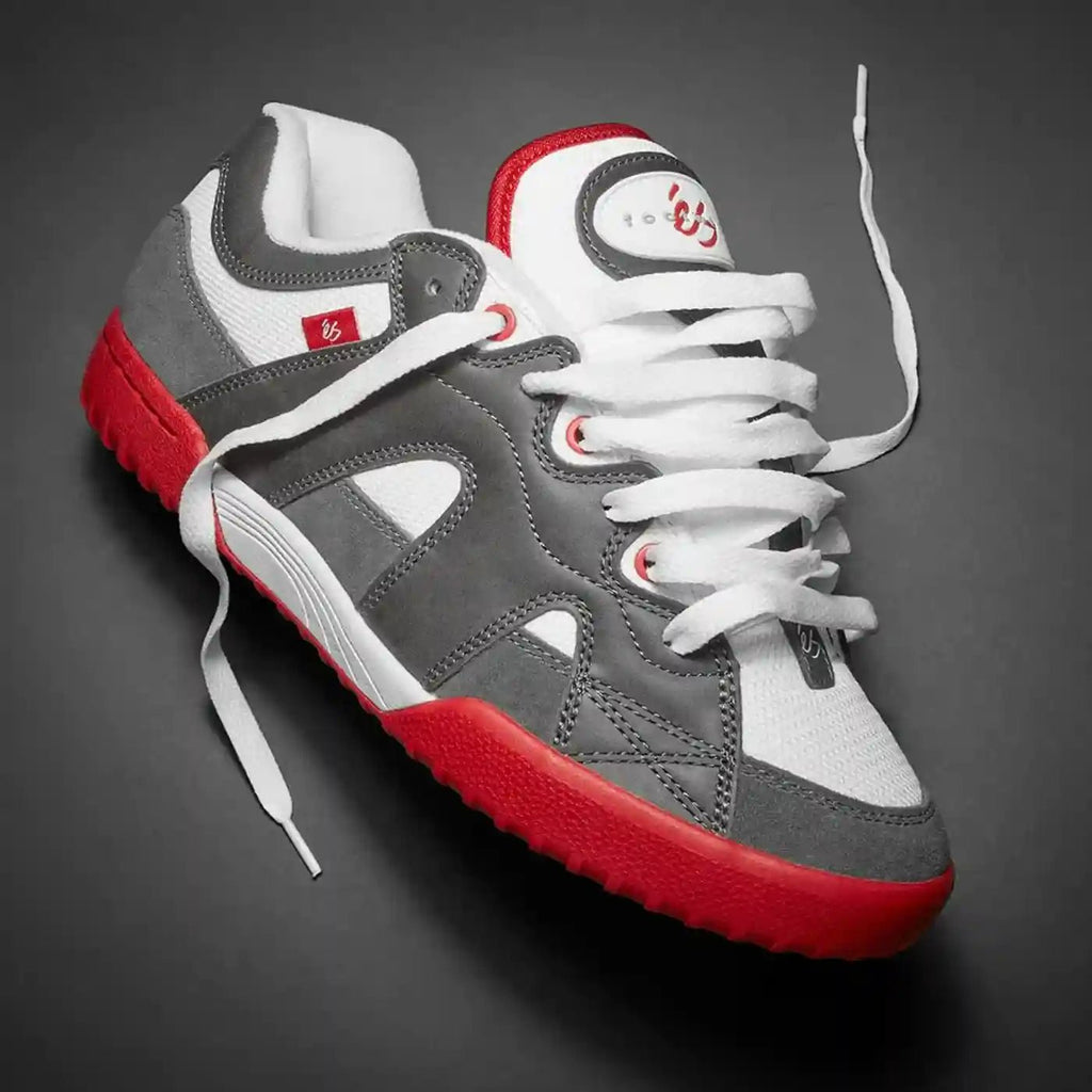 éS One Nine 7 Skateschuh White Grey Red  eS   