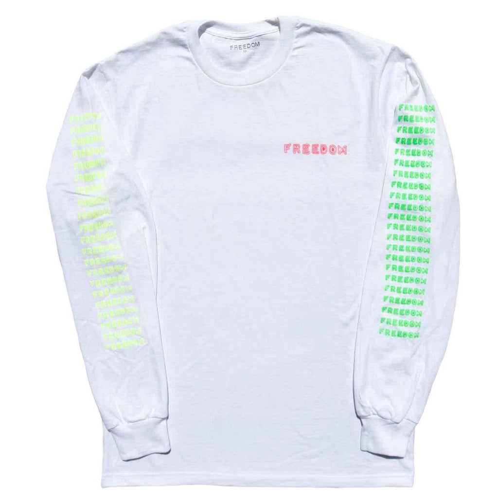 Freedom Doodle Longsleeve T-Shirt White Triple Neon  Freedom   