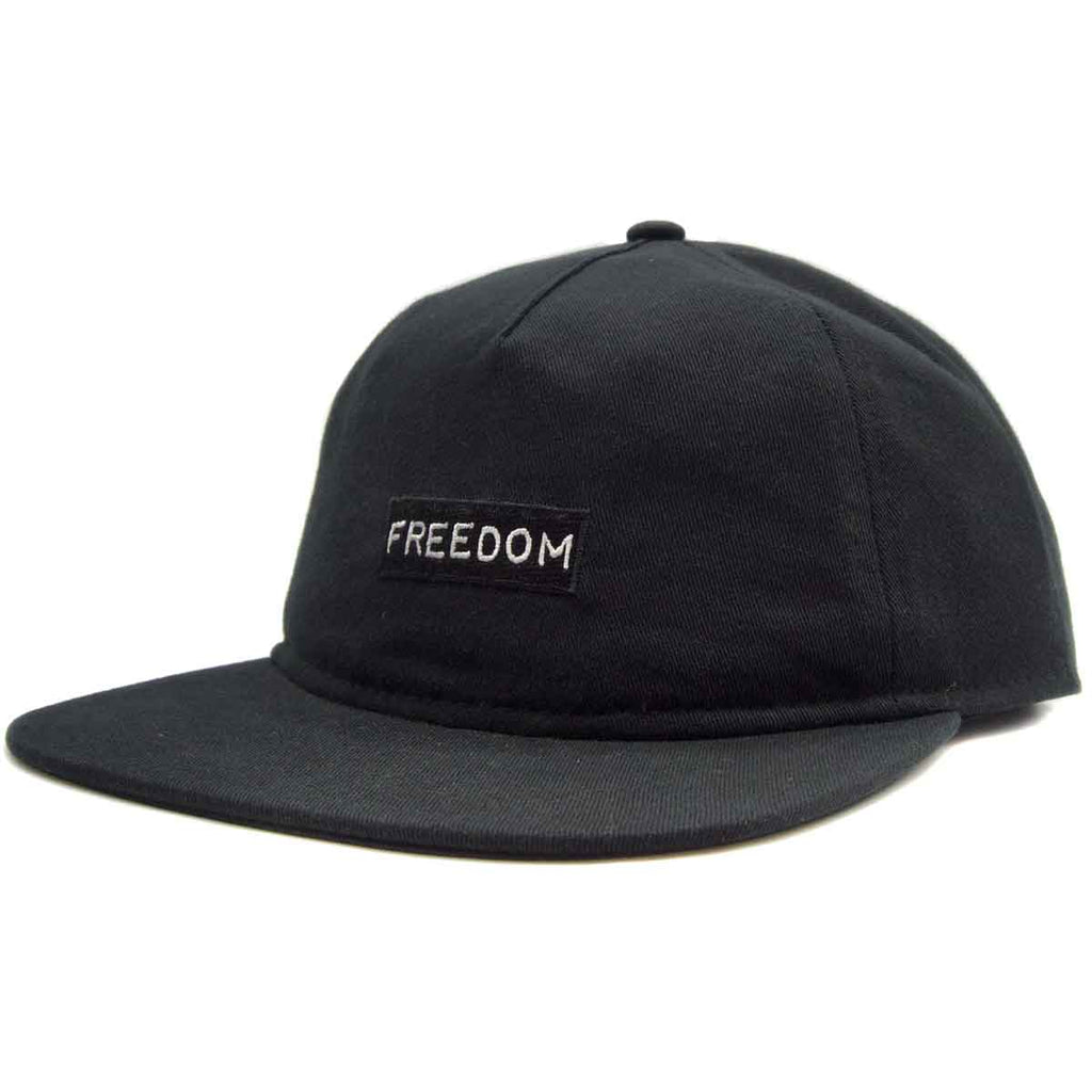 Freedom Label Embroidered Snapback Cap Black  Freedom   