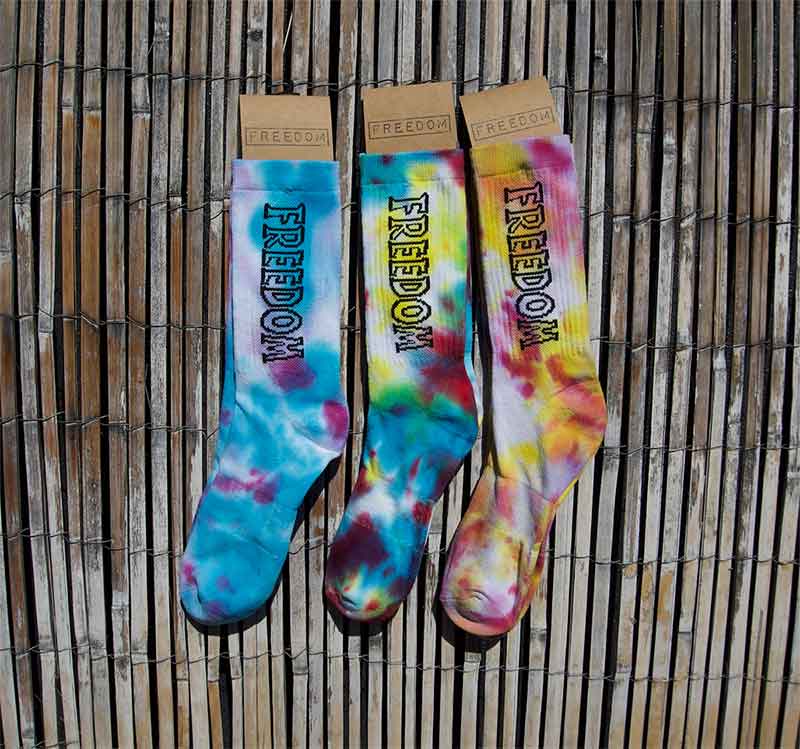 Freedom Outline Tie Dye Socks Blue Moon  Freedom   