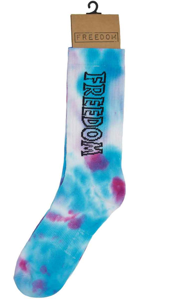 Freedom Outline Tie Dye Socks Blue Moon  Freedom   