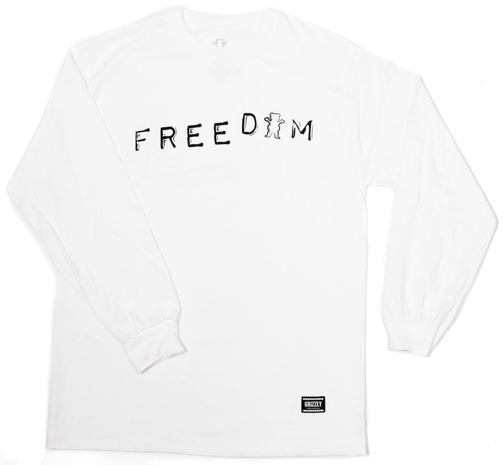 Freedom X Grizzly Logo Longsleeve White  Freedom   