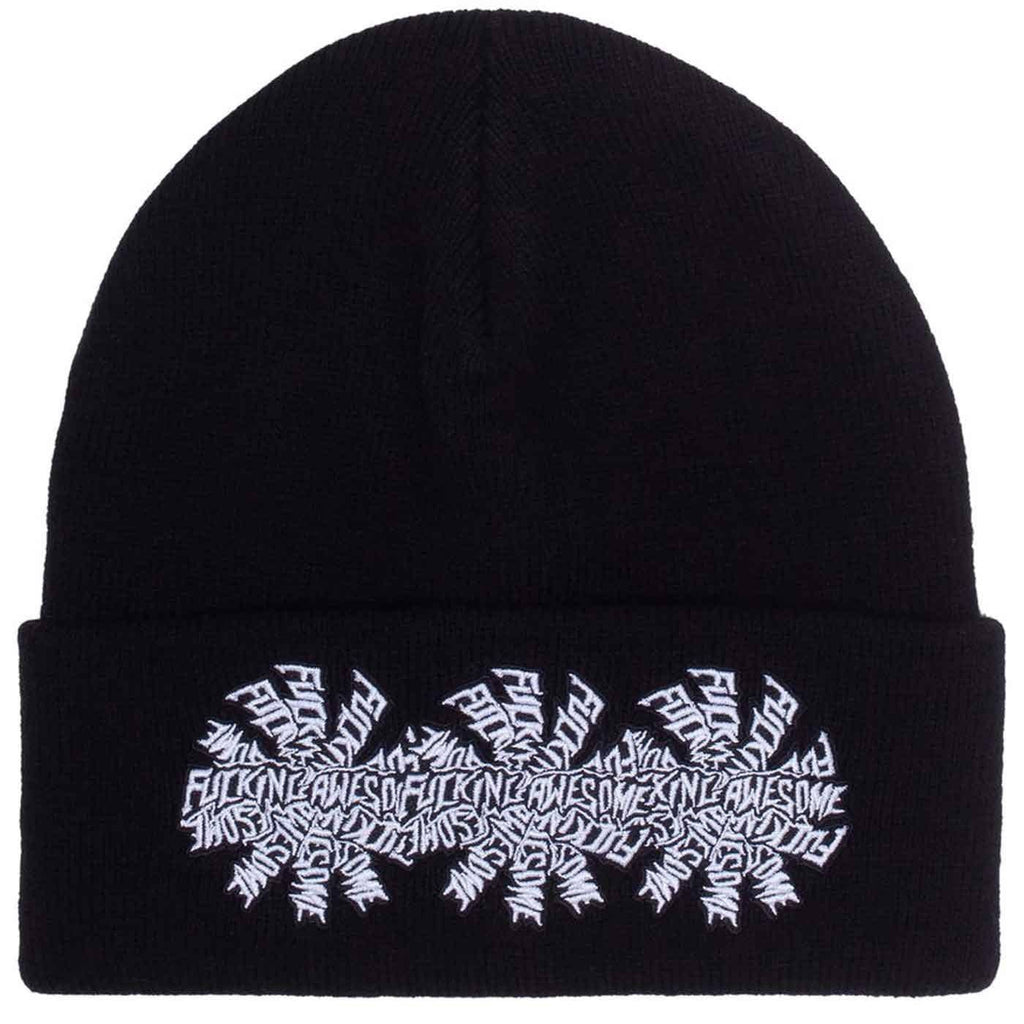 Fucking Awesome 3 Spiral Cuff Beanie Black  Fucking Awesome   