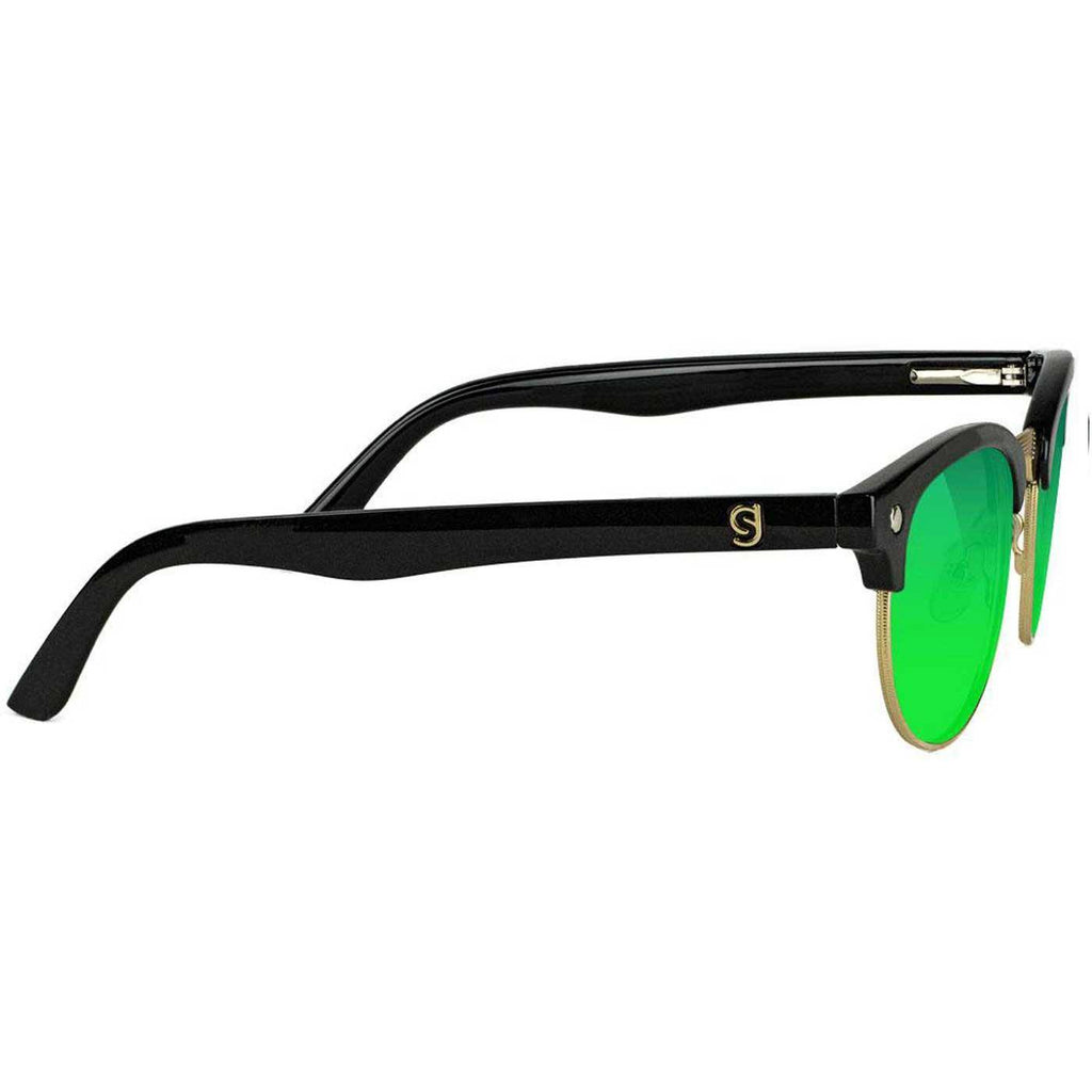 Glassy Morrison Polarized Premium Sonnenbrille Matte Black Green Mirror  Glassy Eyewear   