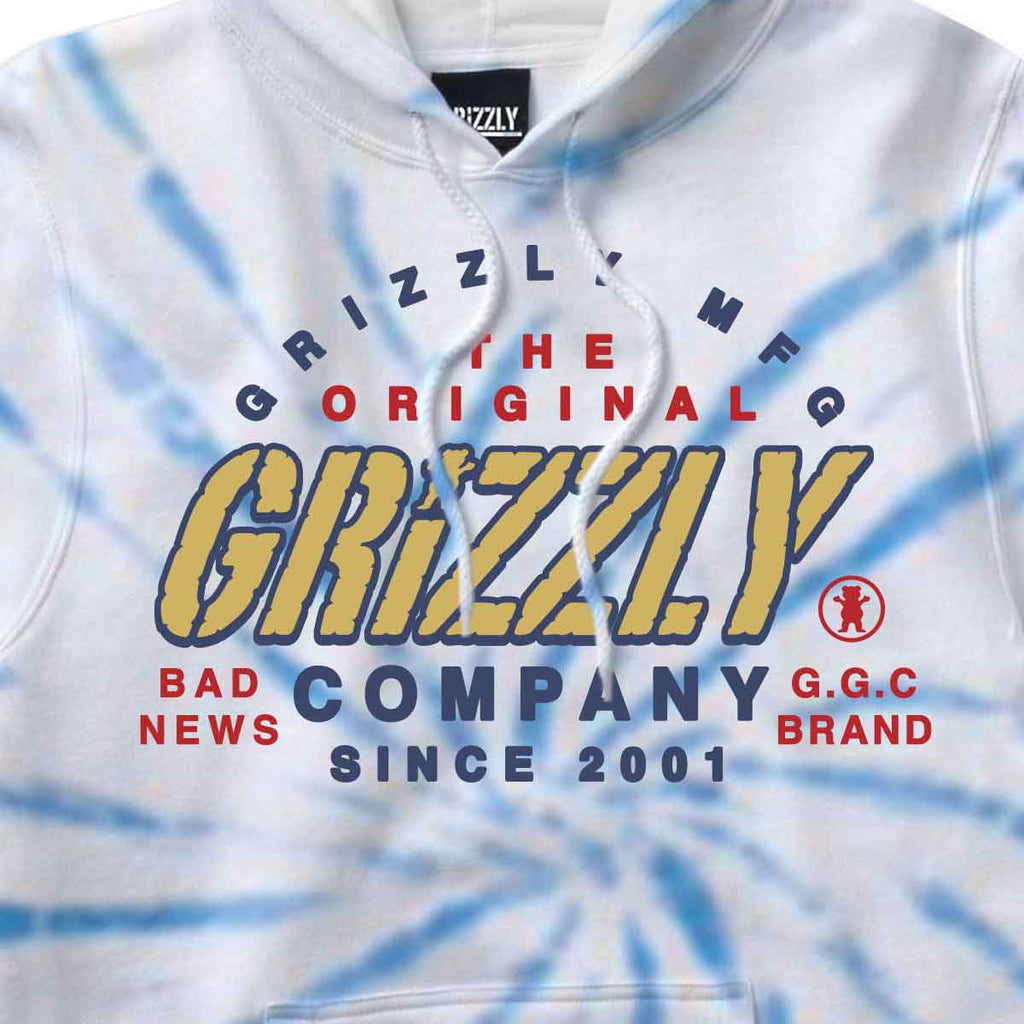 Grizzly Brand Hooded Sweatshirt Tie Dye  Grizzly   