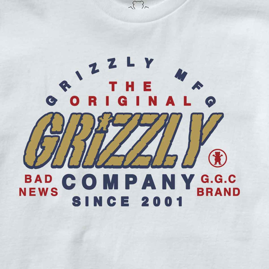 Grizzly Brand T-Shirt White  Grizzly   