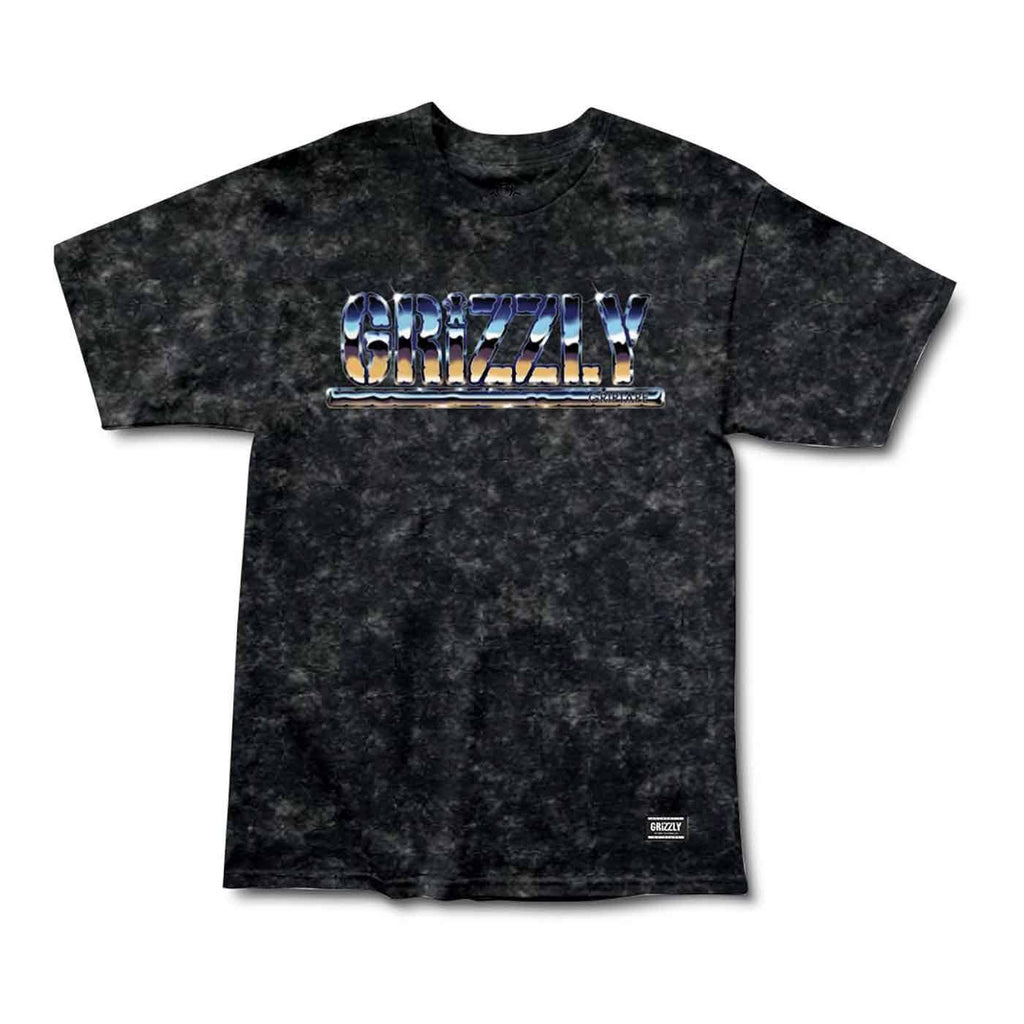 Grizzly Sittin On Chrome T-Shirt Black Tie Dye  Grizzly   