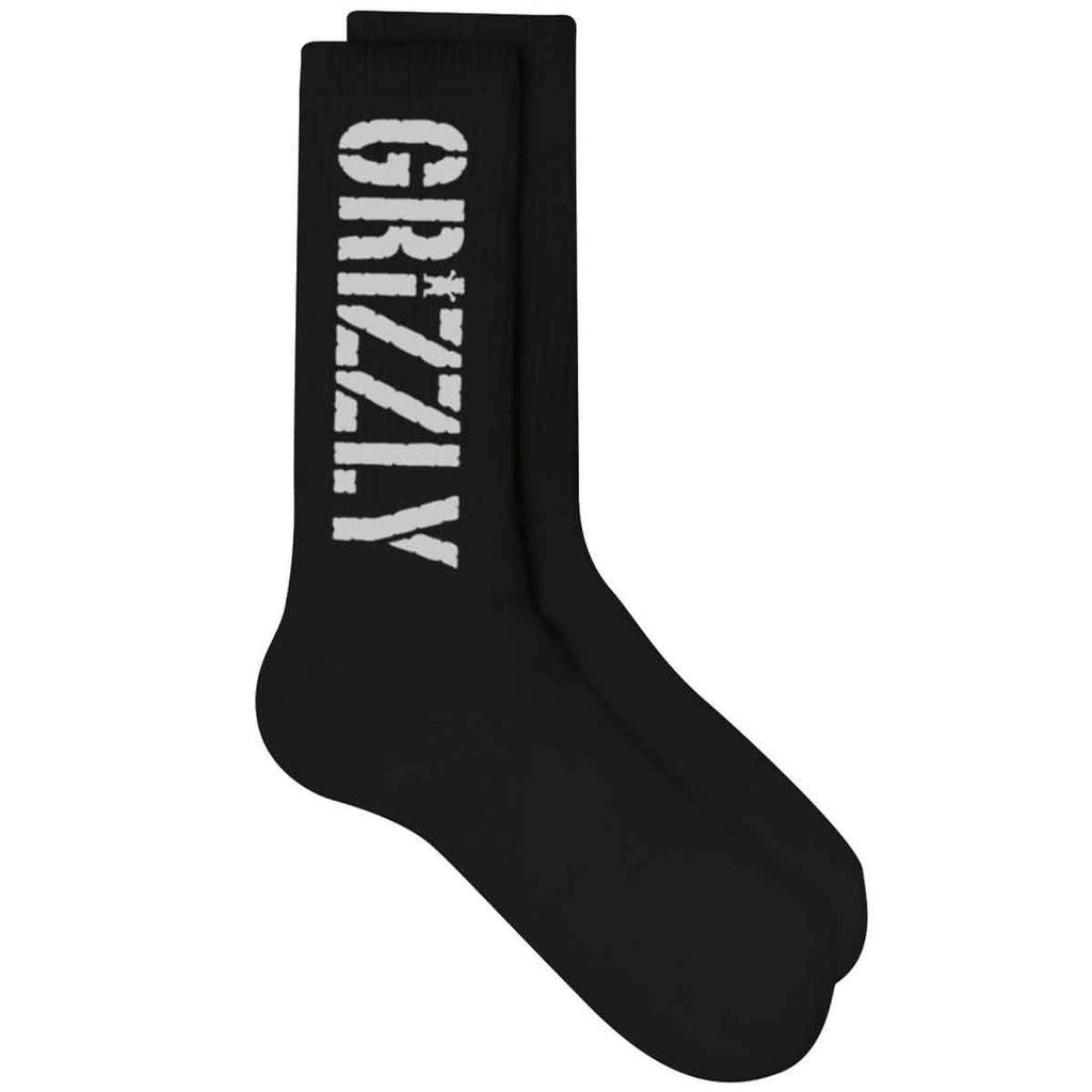 Grizzly Stamp Socks Black  Grizzly   