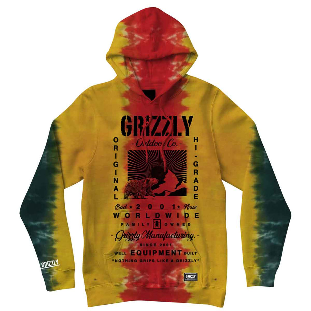 Grizzly Tagline Hooded Sweatshirt Tie Dye  Grizzly   