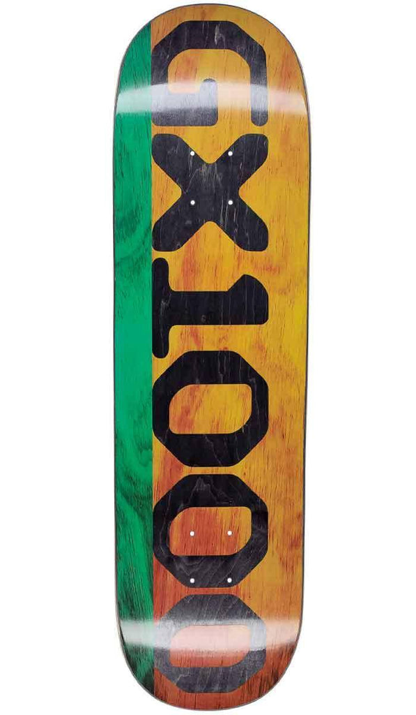 GX1000 Logo 8.25 Deck Split Veneer Yellow Teal  GX1000   