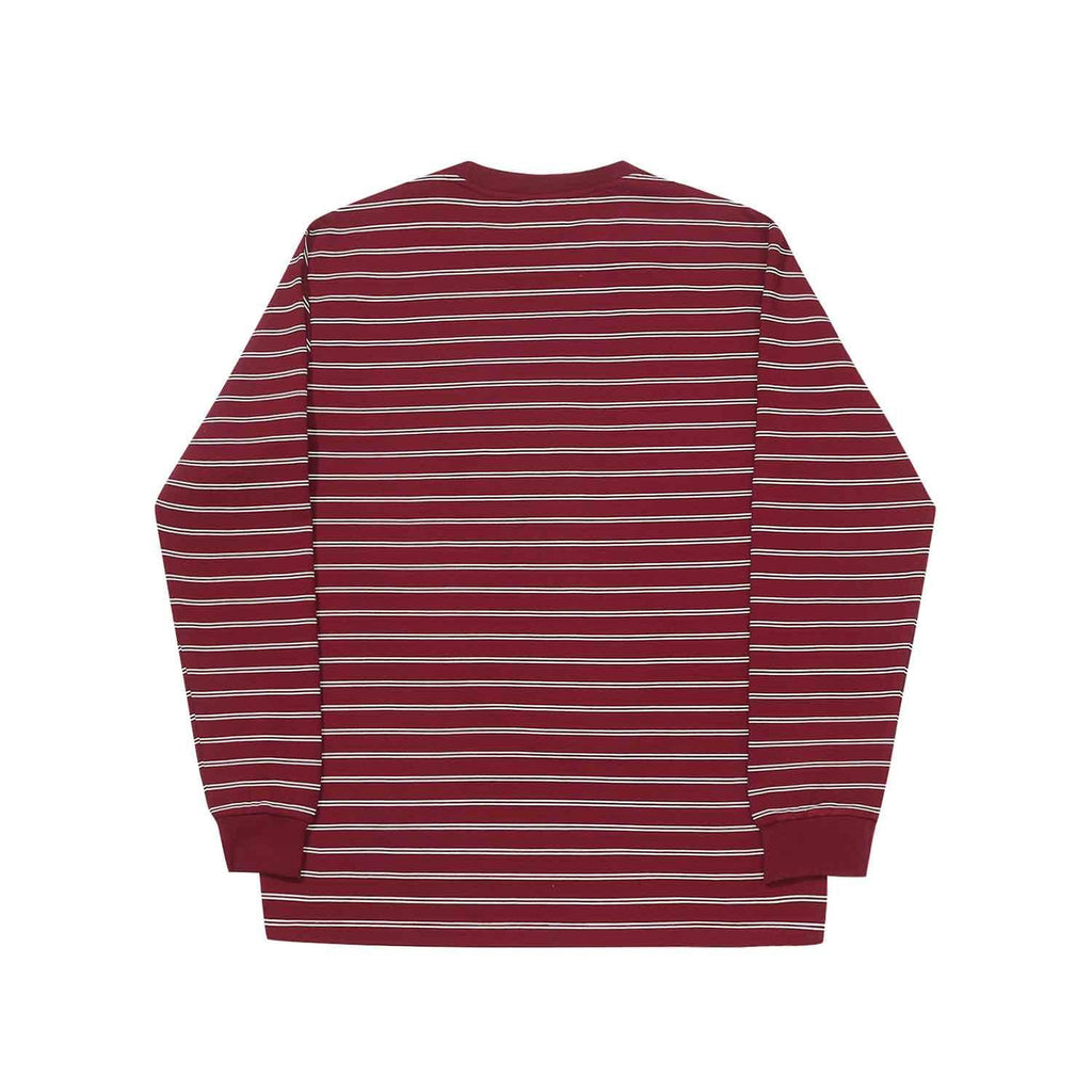 Hélas Rayure Longsleeve T-Shirt Burgundy White  Helas   