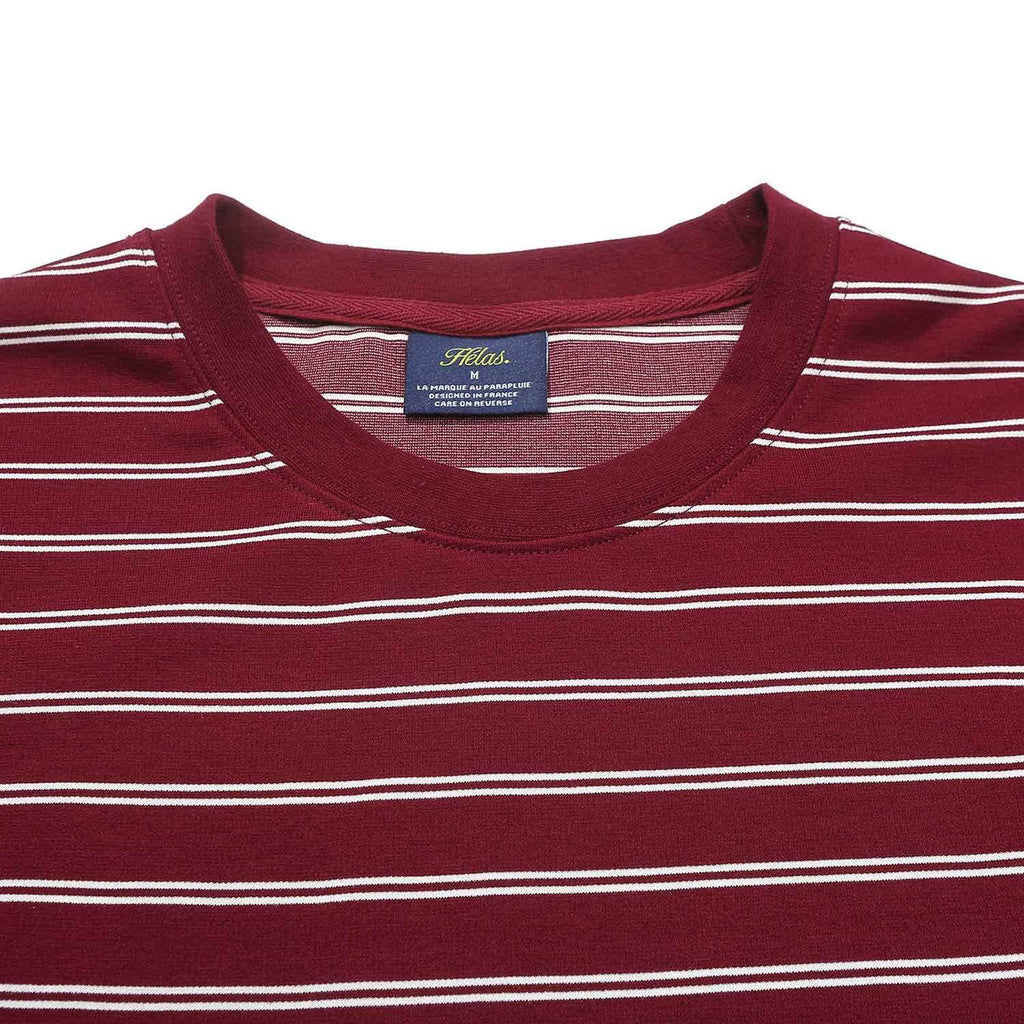 Hélas Rayure Longsleeve T-Shirt Burgundy White  Helas   