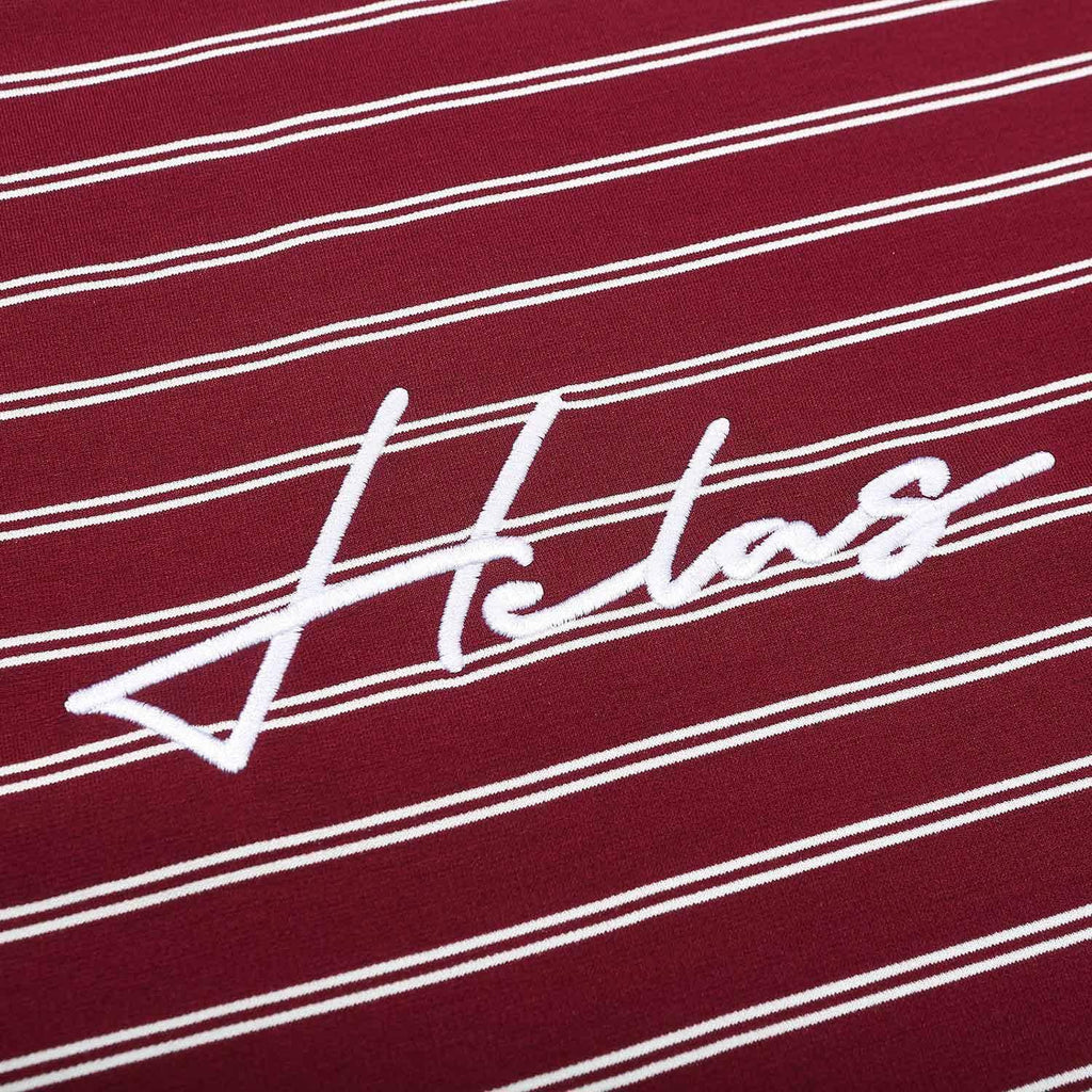 Hélas Rayure Longsleeve T-Shirt Burgundy White  Helas   